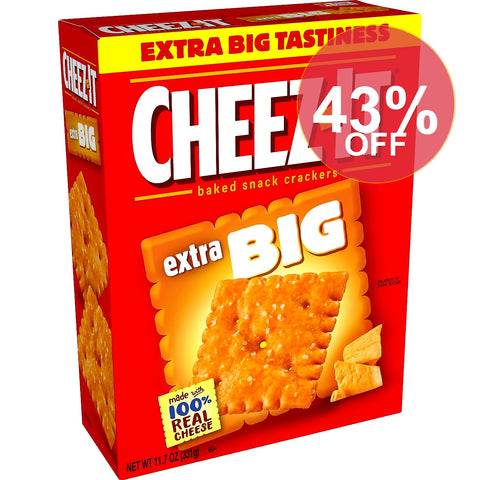 Cheez-It Extra Big Cheese Crackers  Baked Snack Crackers  11.7 Oz | 12 Pack