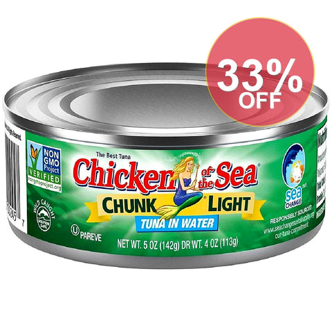 Chicken of the Sea, Chunk Light Tuna in Water, 5 Oz (142 G) | 48 Pack