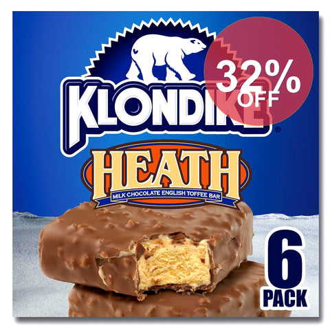 Klondike Frozen Dairy Dessert Bar - Heath, 6 Ct | 72 Pack