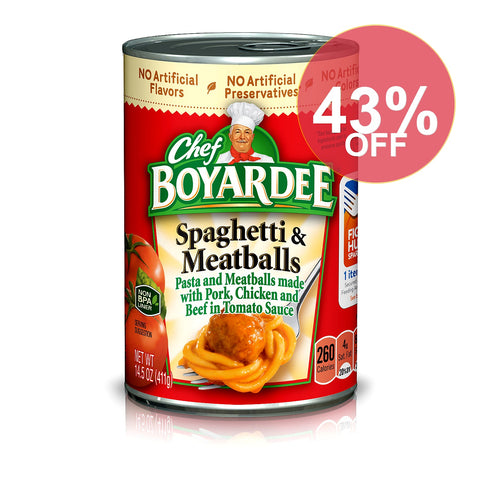 Chef Boyardee Spaghetti and Meatballs in Tomato Sauce | 24 Pack