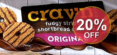 Crav N Flavor  Shortbread Cookies  Fudge Striped  Original | 12 Pack