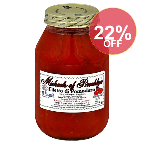 Michaels of Brooklyn Gluten Free Sauce Filetto Di Pomodoro 32 Oz | 6 Pack