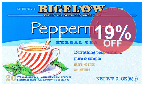 Tea Purely Ppprmnt 20Bg Case of 6 X 0.91 Oz by Bigelow | 6 Pack