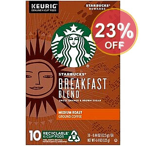 Starbucks Breakfast Blend K-Cup Pods, 10 Ct | 6 Pack