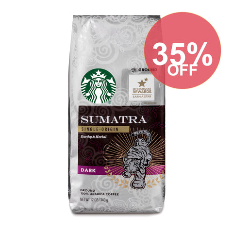 Starbucks Sumatra Dark Ground Arabica Coffee, 12 Oz | 6 Pack