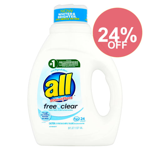 All Ultra Free Clear Liquid Detergent, Unscented, 36 Oz Bottle, 6/carton ( DIA73943 ) | 6 Pack