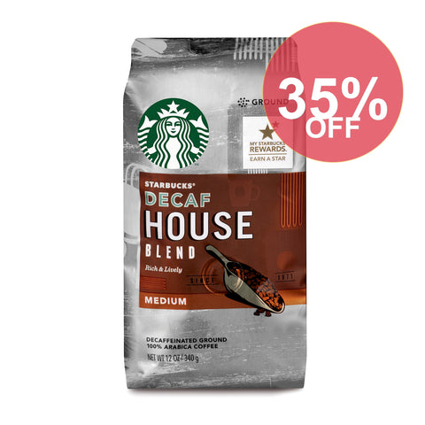 Starbucks Ground Coffee Decaf Medium Roast House Blend 12 Oz | 6 Pack