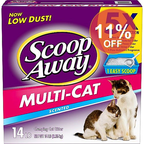 Scoop Away Multi-Cat Scented Litter  Clumping Cat Litter  14 Lb | 3 Pack