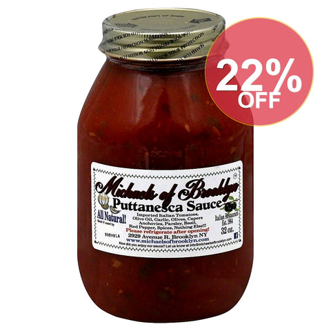 Michaels of Brooklyn Sauce Non-GMO Gluten Free Puttanesca 32 Oz | 6 Pack