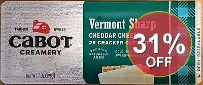 Vermont Sharp Cheddar Cheese | 12 Pack