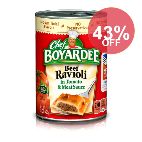 Chef Boyardee Beef Ravioli in Tomato and Meat Sauce | 24 Pack