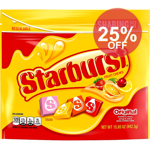 Starburst Original Chewy Candy Stand up Pouch - 15.6 Oz | 6 Pack