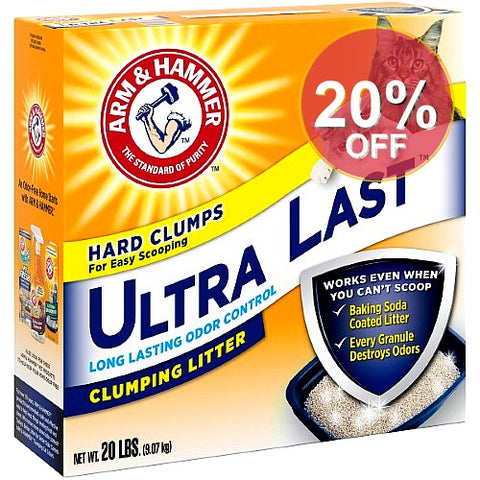 Arm & Hammer Ultra Last Scoopable Cat Litter 20 Lb | 2 Pack