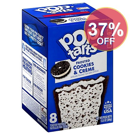 Pop-Tarts Toaster Pastries Breakfast Foods Kids Snacks - Frosted Cookies and Creme, 13.5 Oz, 8 Ct | 12 Pack