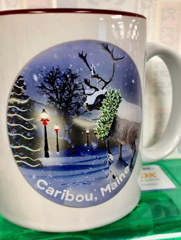 Set of 2 Christmas in Caribou Mugs, Includes Free Delivery